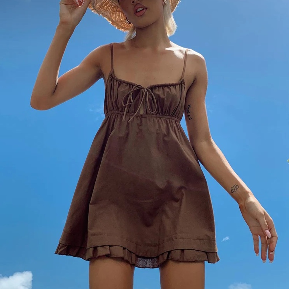 princess polly - empress of love brown mini dress